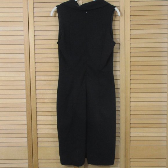 WHBM Black Sleeveless Cowl Neck Sheath Dress Size 8 - Picture 5 of 7